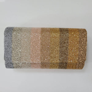 Tiana Designs Beaded Purse - Neutral Stripes