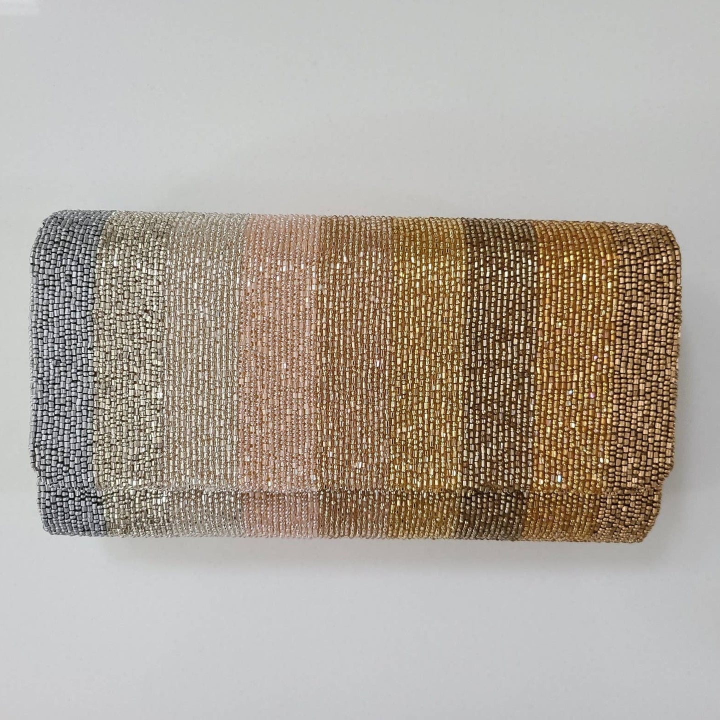 Tiana Designs Beaded Purse - Neutral Stripes