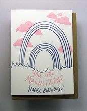 Load image into Gallery viewer, Wolf &amp; Wren Double Rainbow Happy Birthday Card