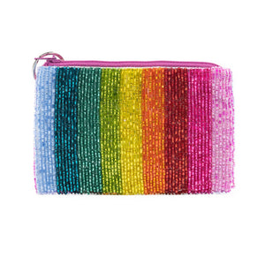 Tiana Designs Beaded Coin Purse - Rainbow Stripes