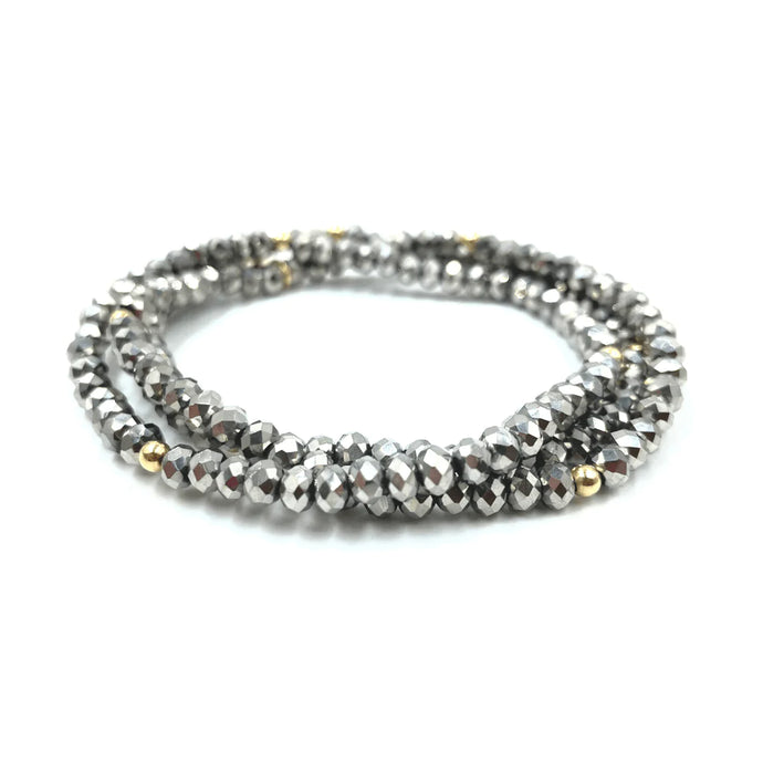 erin gray OG Stack Bracelet - Metallic Gray