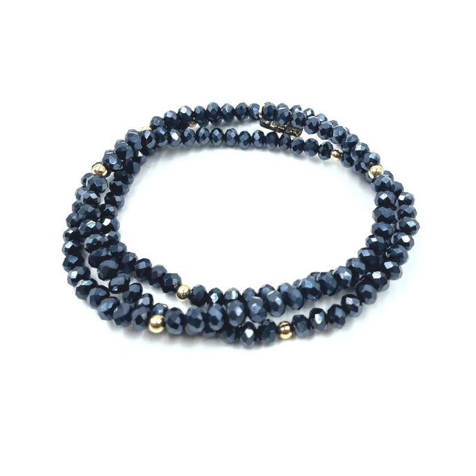 erin gray OG Stack Bracelet - Metallic Navy