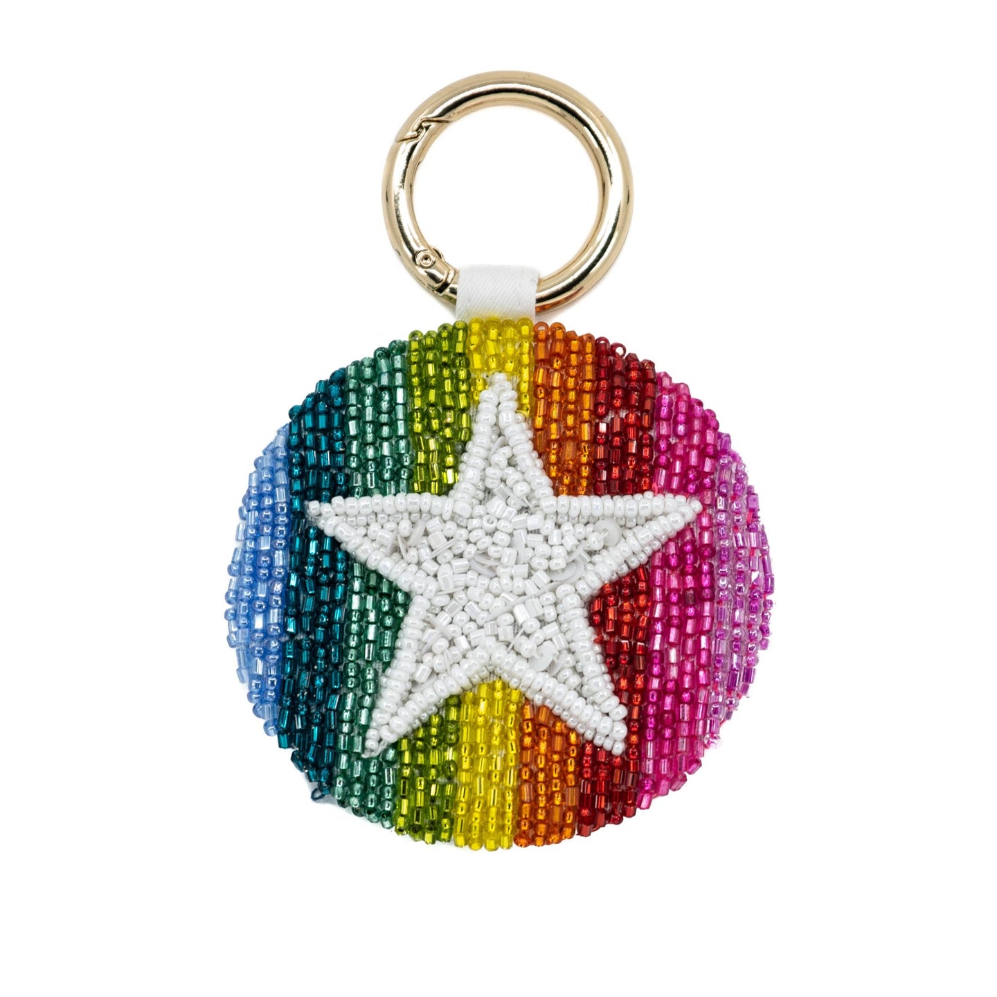 Tiana Designs Beaded Keychain - Rainbow Stripe Star