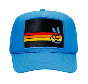 Port Sandz Peace Trucker Hat - Caribbean Blue
