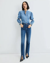 Load image into Gallery viewer, Veronica Beard Keane Straight Leg Jean Front Slits - Bright Blue