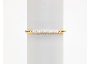 Karen Lazar 3MM Gold Filled Bracelet - MILKY AGATE