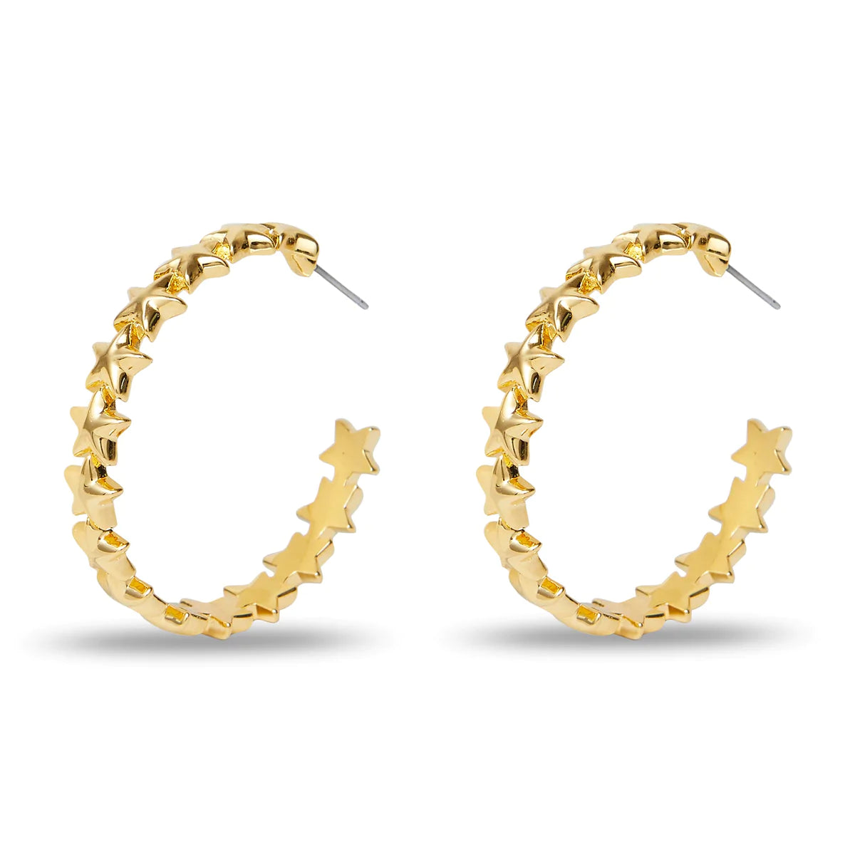 Lele Sadoughi Gold Star Hoop Earrings