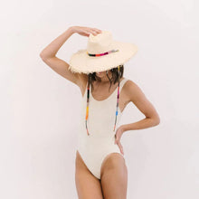 Load image into Gallery viewer, Sunshine Tienda Rosita Wide Brimmed Palm Fringe Hat