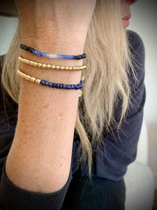 Karen Lazar 2MM Gold Filled Bracelet - BLUE SAPPHIRE OMBRE