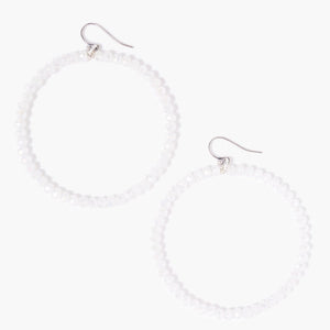 Chan Luu Grand Hoop Earrings - White Crystal