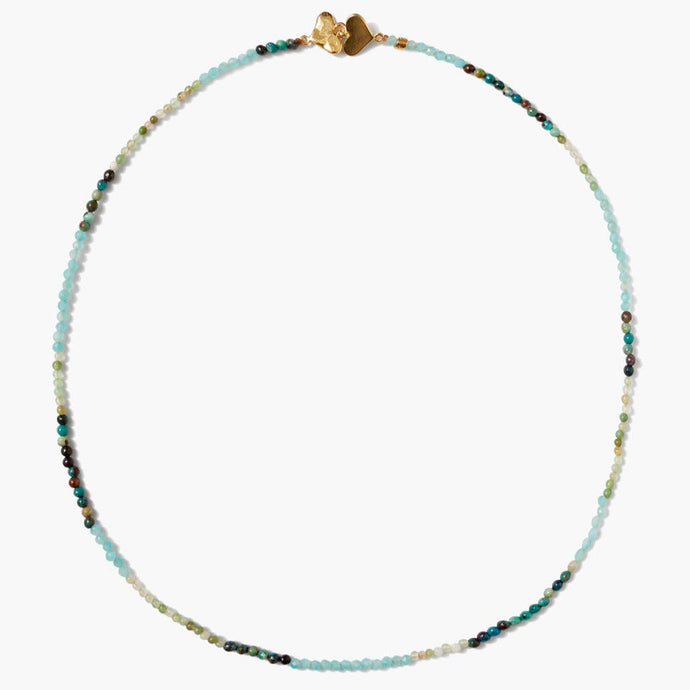 Chan Luu Merida Beaded Necklace - Gold/Amazonite Mix