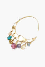 Load image into Gallery viewer, Chan Luu Crescent Gold Hoop Earrings - Multi Mix