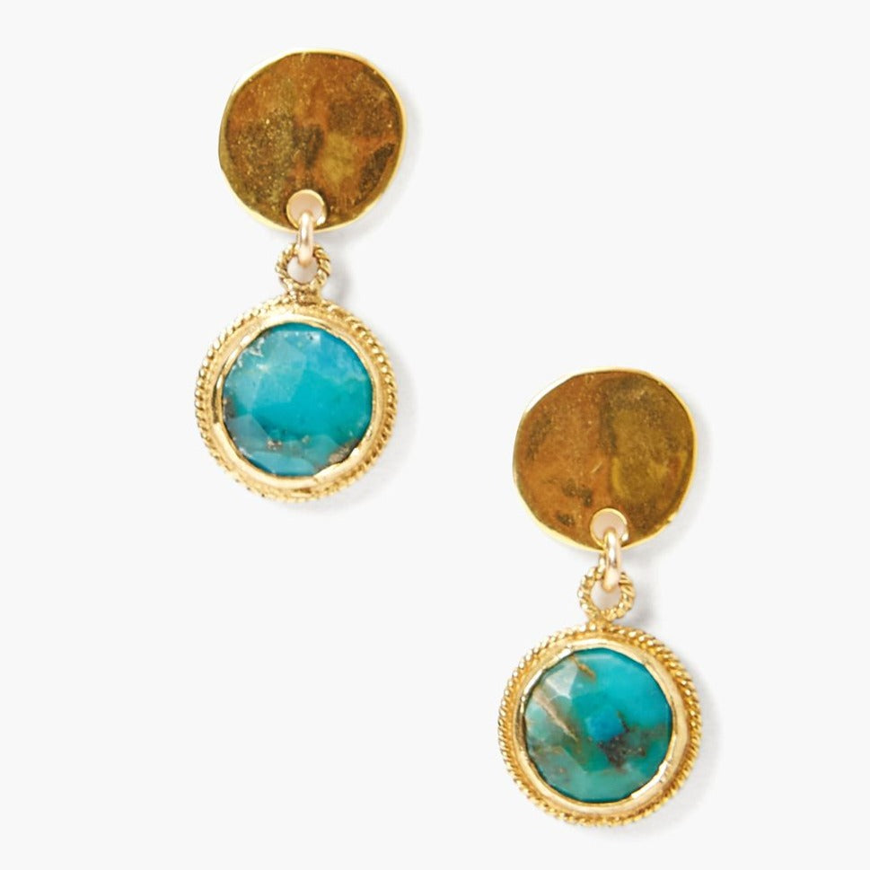 Chan Luu Single Drop Earrings Gold Turquoise Luck Lafayette