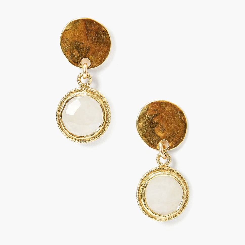 Chan Luu Single Drop Earrings Gold Moonstone Luck Lafayette