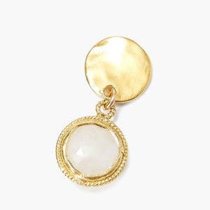 Chan Luu Single Drop Earrings - Gold Moonstone