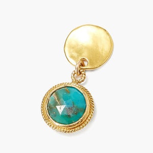 Chan Luu Single Drop Earrings - Gold Turquoise